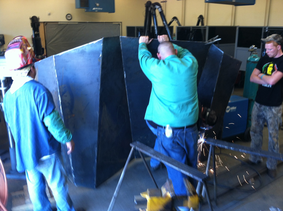 Al Lofland's Welding Class Working on Sculpture Fabrication